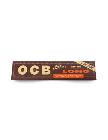 OCB Bibułki Virgin Brown Slim LONG +...